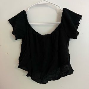 Forever 21 Black Off The Shoulder Cropped Top